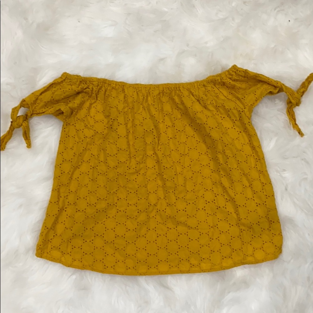 Mustard Yellow Off The Shoulder Top